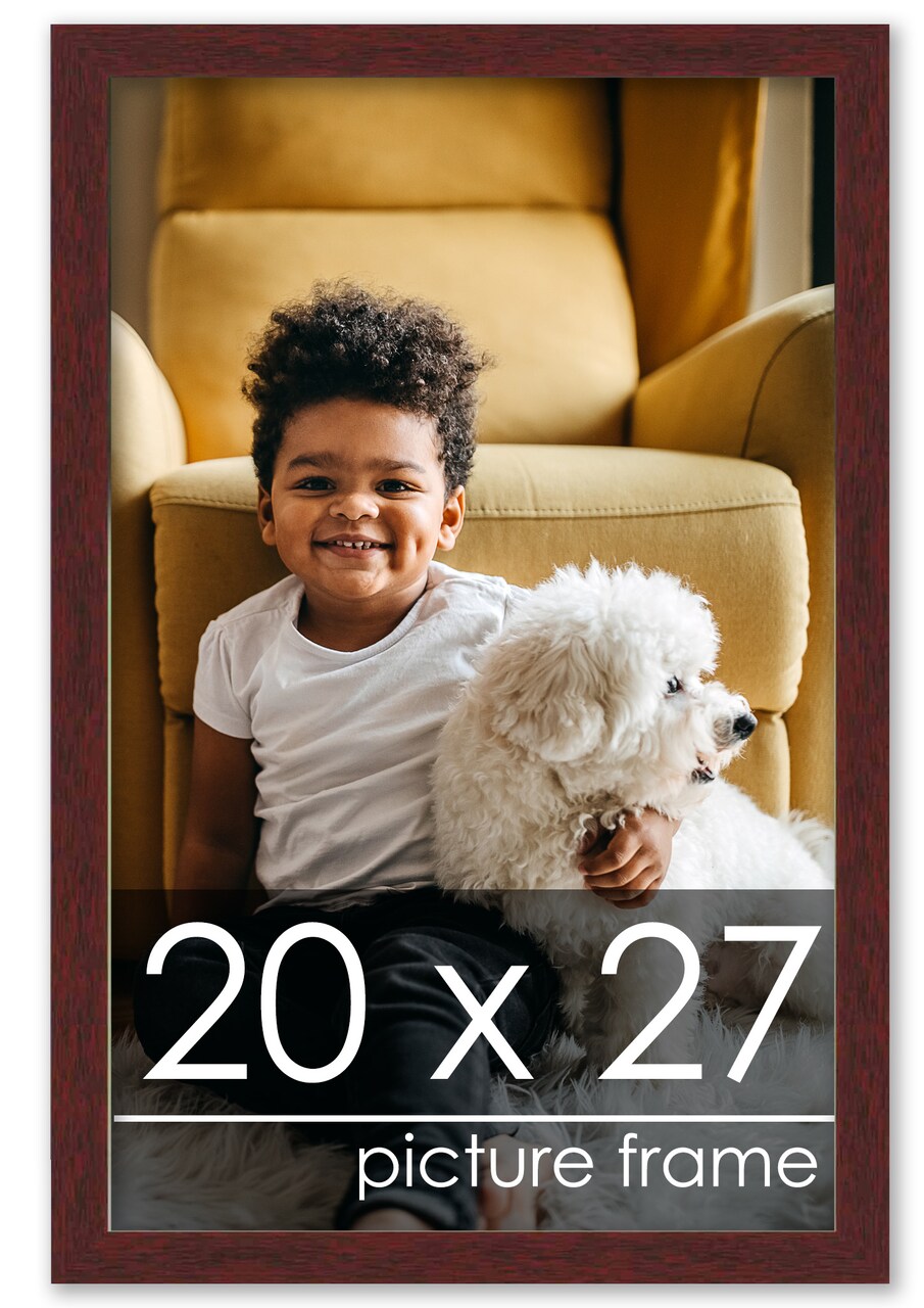20x27 Minimalist Picture Frame with UV-Resistant Acrylic & Acid Free Backing, Available in 6 Finishes - Black, Brown, Silver, Grey, Natural, and White